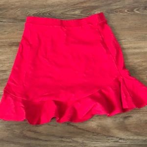 RED RUFFLE SKIRT